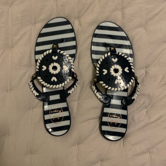 NEW Navy and White Jack Rogers Georgica Sandals - Picture 2 of 5